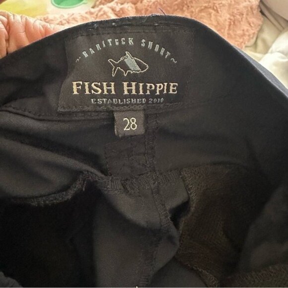 Fish Hippie Shorts Mens 28 Navy Flat Front Active Hybrid Board Fishing Short - Picture 6 of 9